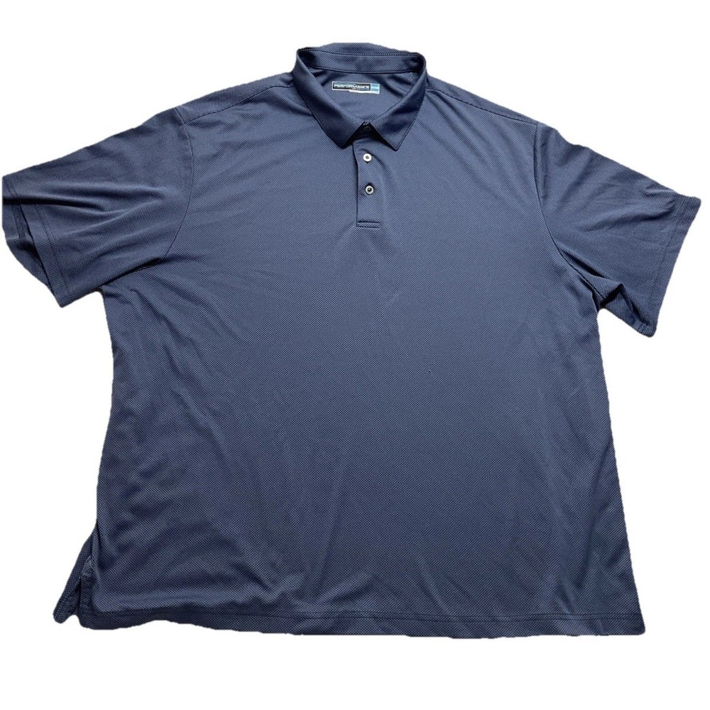 Performance Mens Blue Shirt‎ Sleeve Polo Shirt Size 2XB